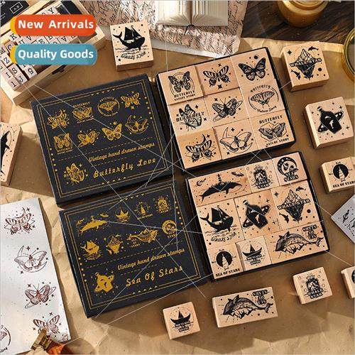 Butterfly Affair Starry ght Series Wooden Handbook Stamps Vi