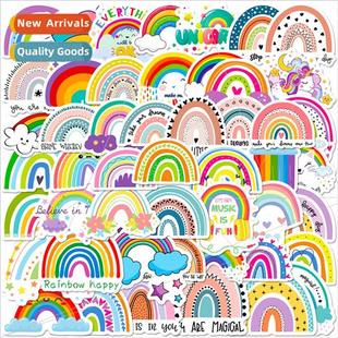 50 Rainbow Stickers Bohemian Rainbow Stickers Kids Birthday