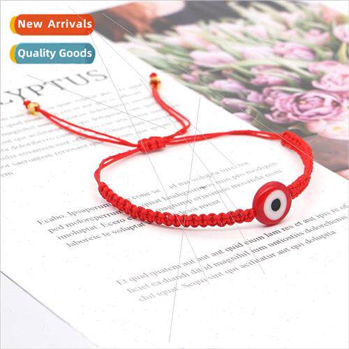 Bohemian Style Red Hand-Woven Red Rope Eyes Bracelet Women B