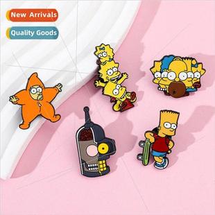 Badge mpsons Characters Cartoon Bag Metal Creative Acc Anime