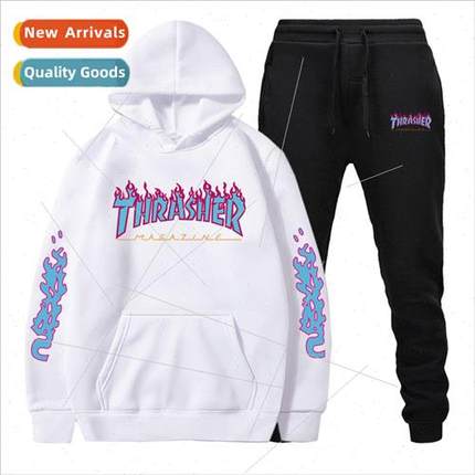 2021 New Hooded Pullover Trend Casual Sports Blue THRASHER F