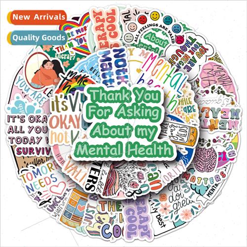 50 mental health inspirational handbook stickers creative En