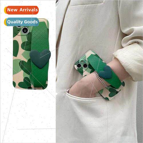 Green Full Screen Love IPhone14/14ProMax Wristband 13/12 Cas