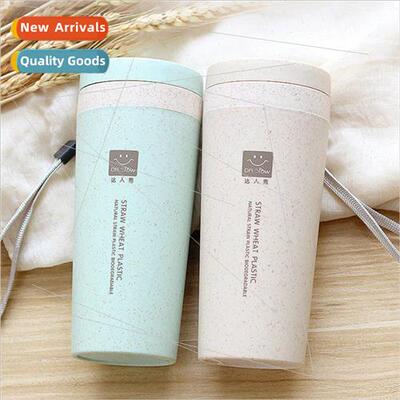Wheat straw double-layer  cup creative portable handheld env