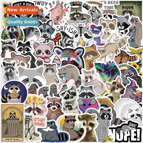 50 cartoon animals raccoon graffiti stickers decorative lugg