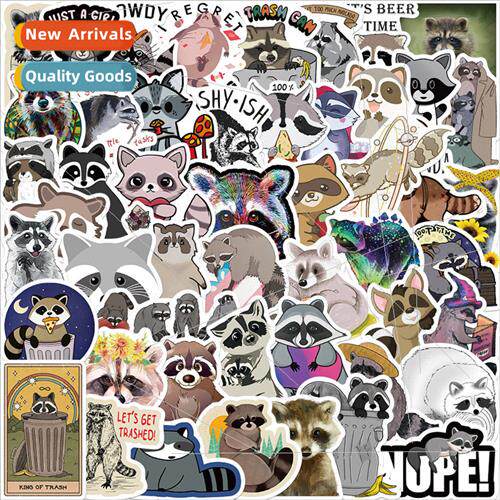 50 cartoon animals raccoon graffiti stickers decorative lugg