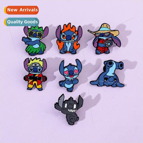 New cartoon Stitch creative brooch Stitch hula skirt photogr