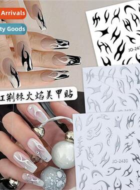y2k thorns flame nail stickers irregular small pattern spicy