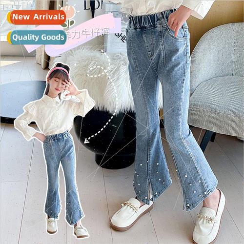 Childrens clothing girls fashion casual jeans spring  of mid