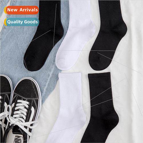 Summer thin sports cotton polyester black socks men women mi