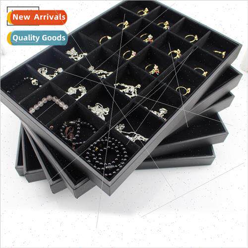 Display Tray Jewelry Tray Black Velvet Leather Tray Storage