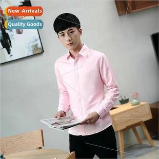 mens shirts Slim and workw business winter Korean Fall white