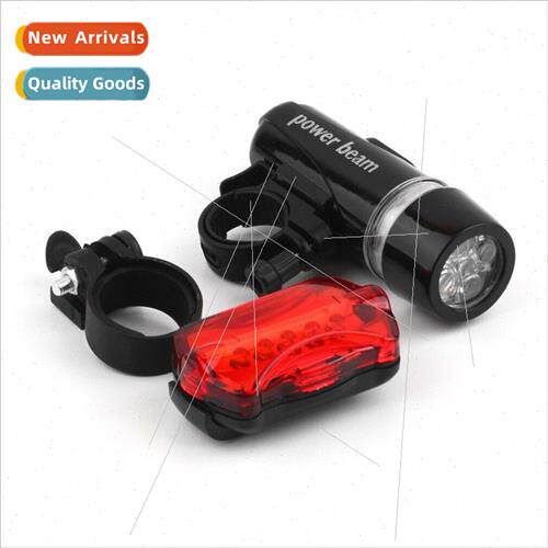 Mountain Bike 5LED Headlight Black + Butterfly Tail ght Set