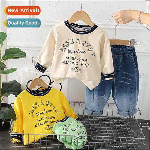 Boys fall suit suit 2023 new baby English spaghetti splicing