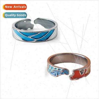 New Demon Slayer Alloy Ring Demon Slayer Charcoal rou Open A