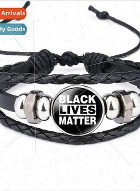 New I cant breathe American Protest Woven Cowhide Gemstone B