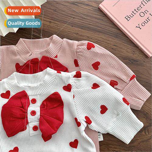 Girls fall 2023 new childrens half-high neck bottoming shirt