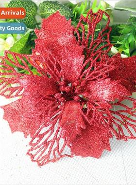 2023 new sprinkle powder hollow simulation Christmas flowers