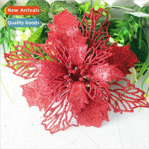 2023 new sprinkle powder hollow simulation Christmas flowers