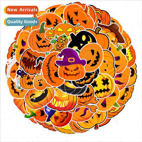 50 Halloween pumpkin lights graffiti stickers luggage car la