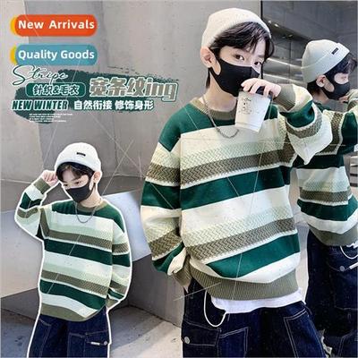 Boys striped sweater fall and winter  boys winter bottoming