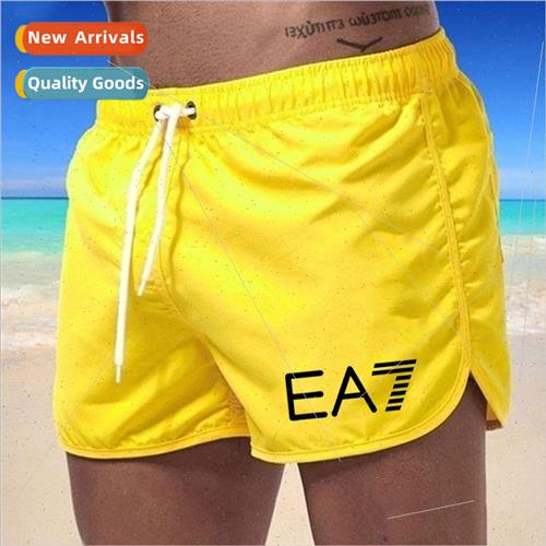 Mens Beach Pants 3/4 Shorts Breathable Split Sport Casual Pa