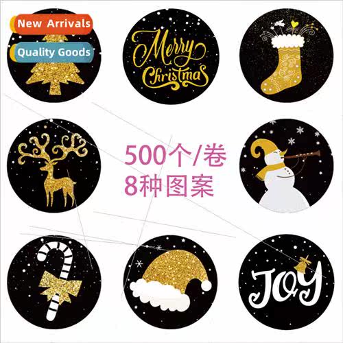 Christmas Round Stickers Christmas Party Supplies Decoration