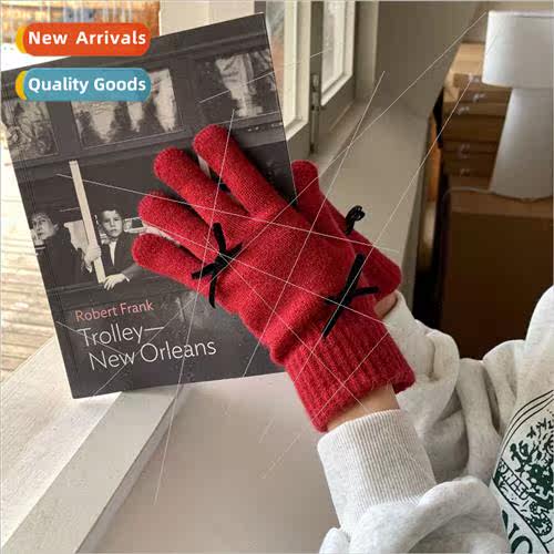 Gloves fall and winter female cute riding warm thickened col