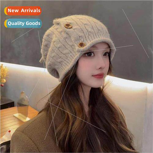 Korean  of the hat scarf dual-use knitted wool head cap vers