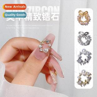 zirconia diamond pearl Wreath small nail hundred but bow