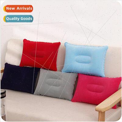 Outdoor pvc pillow travel camping thick flocking rectangular