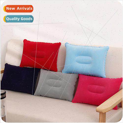 Outdoor pvc pillow travel camping thick flocking rectangular