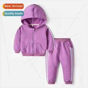 shirt drawstring harem Spring two zipper pants piece hooded