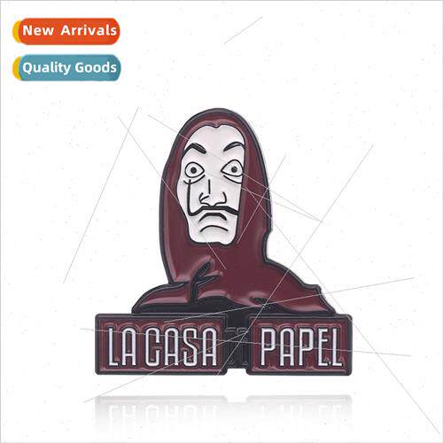 New Banknote House Brooch La casa de papel Dali Mask Metal B