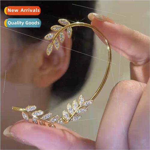 new high-grade sense of alloy full of diamond willow leaf ea