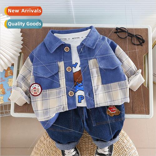 2023 childrens suit fall new boys three-piece long-sleeved K