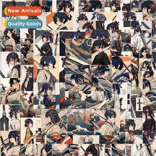 62 pcs of retro ukiyo-e secondary  stickers cell phone case