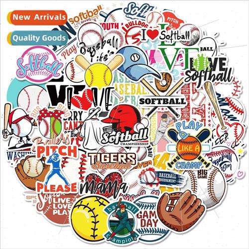 50 Baseball Mashup Stickers Softball Ball Games Doodle Stick