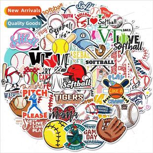 50 Baseball Mashup Stickers Softball Ball Games Doodle Stick