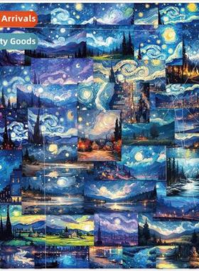 50 Van Gogh art oil painting starry sky graffiti stickers lu