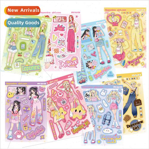 8 dopamine girl wear coo card stickers DIY handbook small ca