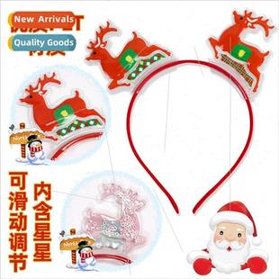 Hair Christmas Bands Cartoon Snowman Sequins Moose Quicksand