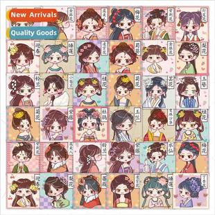 stickers decorativ character four portrait seasons twenty