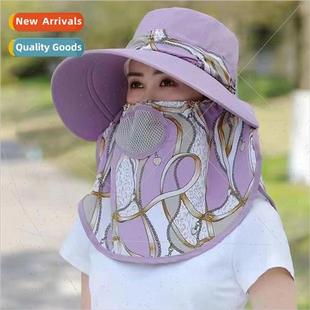 female sunscreen chain sun flowe brim hat large Hat face
