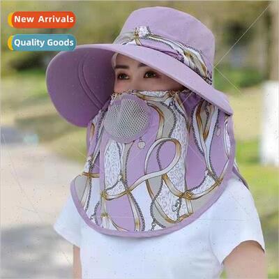 Hat sun hat female sunscreen face large brim hat chain flowe
