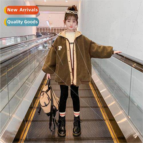 Girls lambs wool jacket fall and winter 2023 new childrens c