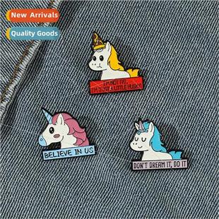 unicorn cute brooch letter Cartoon series creative