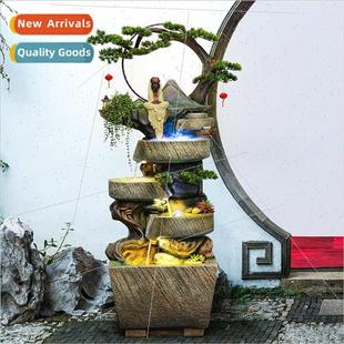 Zen space Chinese running water fountain balcony circulating