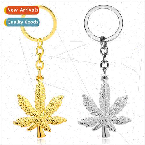 Popular jewelry fashion creative maple leaf metal keychain c