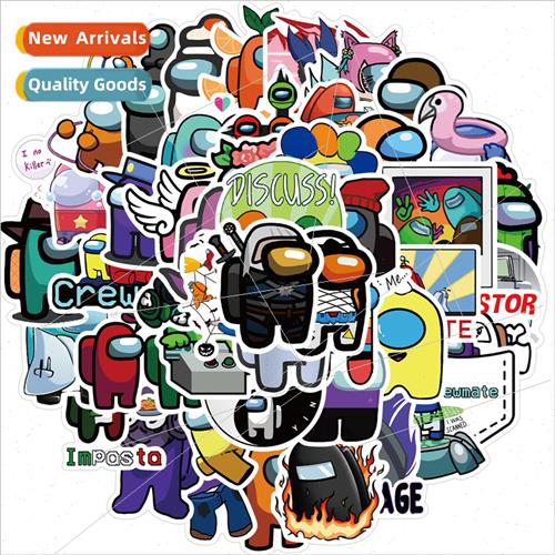 50 New Game Among Us Doodle Stickers ggage Laptop Waterproof